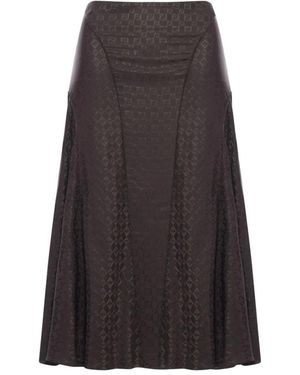 Fendi Ff Monogram Midi Rok - Bruin