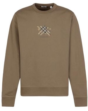 Burberry Ekd Check Cotton Sweatshirt - Groen