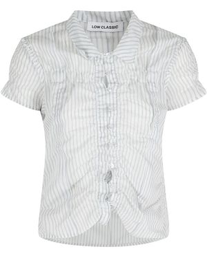Low Classic Overhemden ,Wit ,Wrinkle Half Sleeve Shirt