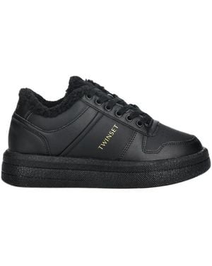 Twinset Plateau-Schnürsneaker - Schwarz