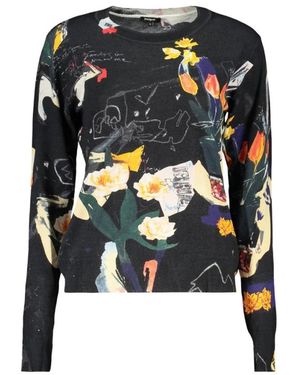 Desigual Truien & Vesten ,Veelkleurig ,Nantes T-Shirt Met Ronde Hals - Zwart