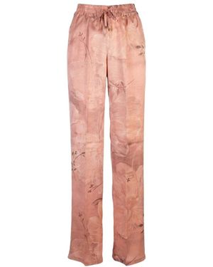 Kiton Broeken ,Roze ,Bloemenbroek Met Trekkoord