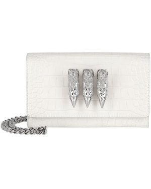 Philipp Plein Tassen ,Wit ,Leer Small Croco Embossed Clutch Eagle