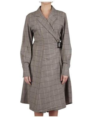 Kiton Wrap Dresses - Brown
