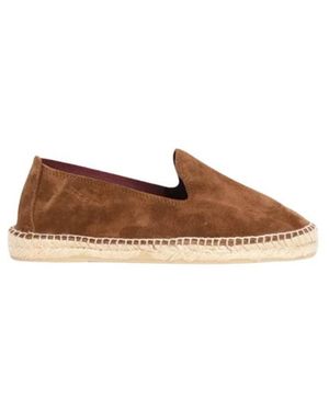 Manebí Schoenen ,Bruin ,Suède Suède Espadrilles Met Handgemaakte Jute Zool