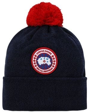 Canada Goose Wool Bonnet With Pon Pon - Blue