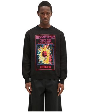 thisisneverthat Hoodies & Sweatvesten ,Zwart ,Wol Basketball Hoop Knit Sweater