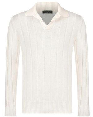 Gran Sasso Tops ,Wit ,Wol Polo Van Scheerwol