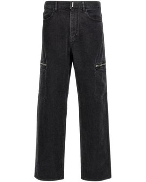 Givenchy Zwarte Cargo Jeans Met Ritsdetail