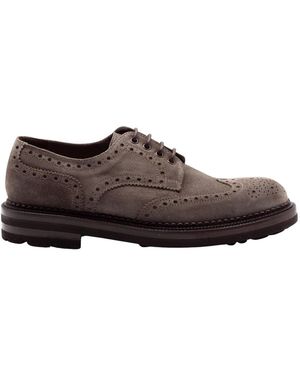 Green George Schoenen ,Grijs ,Suède Full-Brogue Derby - Bruin