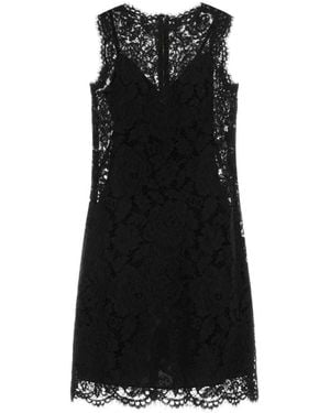 Dolce & Gabbana Jurken Met Bloemenkant - Zwart