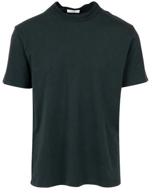 Grifoni Tops ,Blauw ,Katoen T-Shirt Met Drievoudige Zoom - Groen