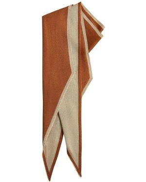 Kiton Accessoires ,Bruin ,Pure Zijden Sjaal
