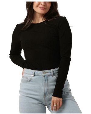 SELECTED Anna Ls Crew Neck Tee - Schwarz