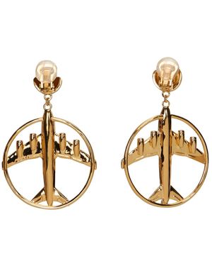 Moschino Accessoires ,Geel ,Oorbellen Met Vliegtuigen - Metallic