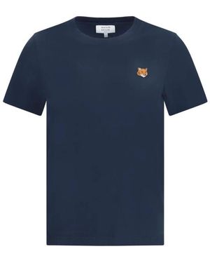 Maison Kitsuné Fox Head Regular T-Shirt - Blauw