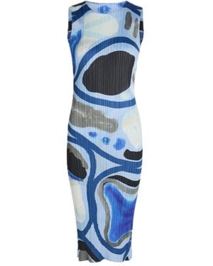 Issey Miyake Kleedjes ,Blauw ,Polyester Roll Jurk
