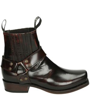 Sendra Bordeaux Leder Herrenstiefel - Schwarz