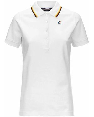 K-Way Stretch Polo T-Shirt Für Frauen - Weiß
