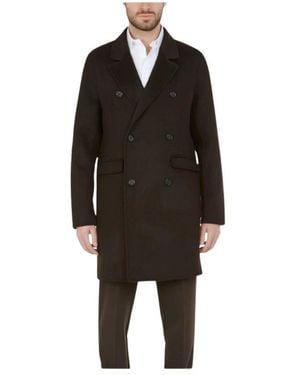 Paolo Pecora Double-Breasted Coats - Black