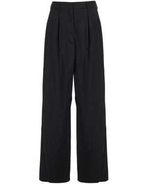 Plain Wide Trousers - Zwart