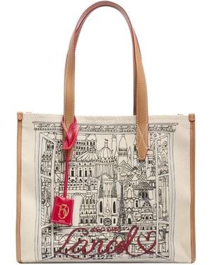 Lancel Tassen ,Katoen Capsule Cabas L Toile - Wit