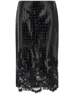 Ermanno Scervino Leather Skirts - Black