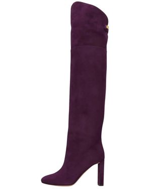 Maison Skorpios Schoenen ,Paars ,Leer Marylin Over-Knee Laarzen
