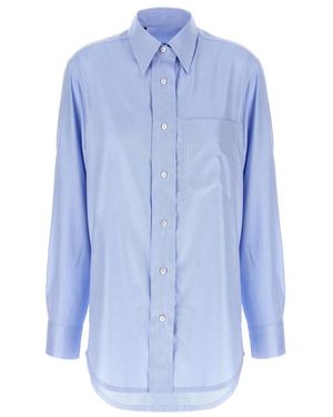 Brioni Sea Island Baumwollhemd - Blau