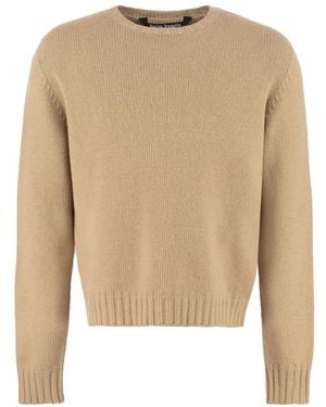 Palm Angels Round-Neck Knitwear - Natural