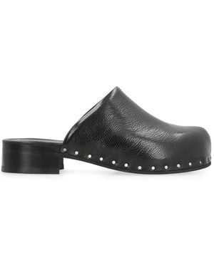 Our Legacy Leder Vibram Sohle Slipper Mit Runder Spitze - Schwarz
