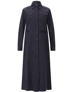 Marc Cain Maxi Corduroy Shirt Dress - Blauw