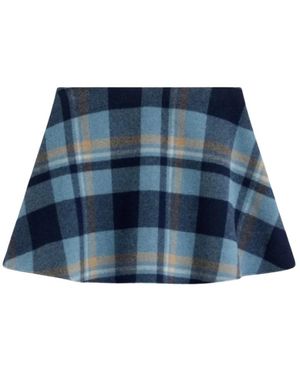 Semicouture Rokken ,Blauw ,Leer Ruitjes Minirok