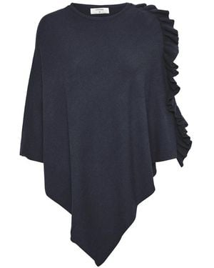 Cream Ponchos - Blue