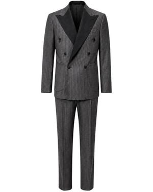 Franzese Collection Double Breasted Suits - Black