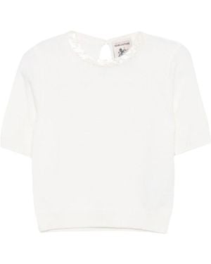 Semicouture Round-Neck Knitwear - White
