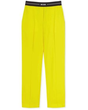 MSGM Broeken ,Geel ,Wol Tapered Virgin Wool Broeken