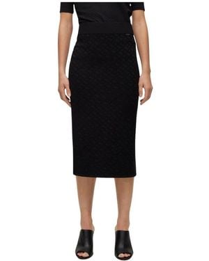 BOSS Rokken ,Zwart ,Polyester Furelia Knit Rok
