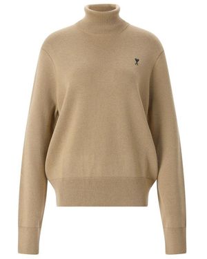 Ami Paris Rollkragenpullover - Natur