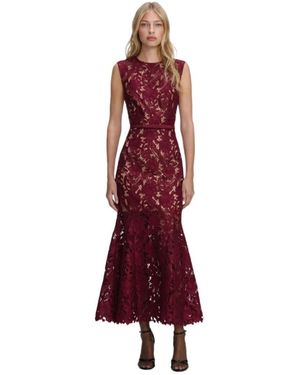 Self-Portrait Guipure Lace Midi Dress - Rot