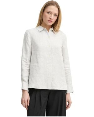 Theory Overhemden ,Grijs ,Linnen Geprint Shirt Van Linnen - Wit