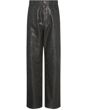 Versace Leather Pants - Gray