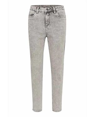 Kaffe Jeans ,Grijs ,Denim Slim Jeans Grijs Gewassen Denim