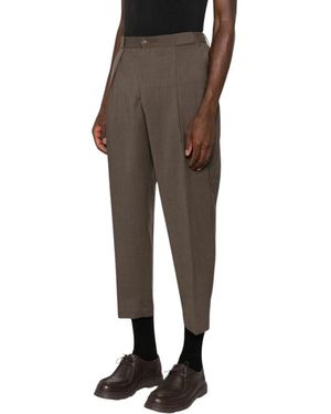 BRIGLIA Cropped Trousers - Brown