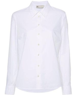 Tory Burch Witte Poplin Blouse Met Knoopsluiting