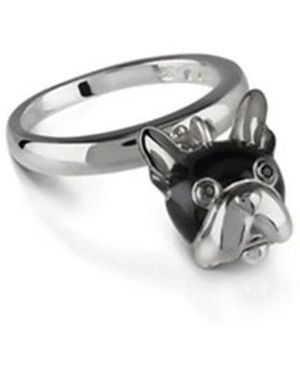 Chantecler Silberner Hundring Mit Schwarzem Spinell