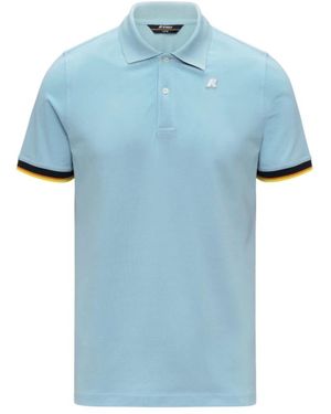 K-Way Tops ,Blauw ,Katoen Vincent Pique Slim Polo