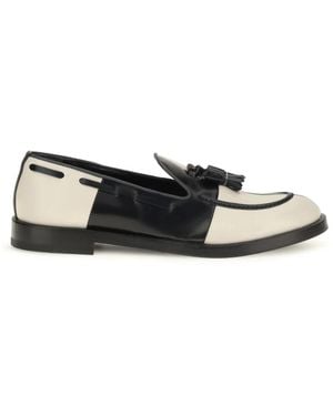 Fratelli Rossetti Brera Damier Bicolor Leder-Loafer - Schwarz