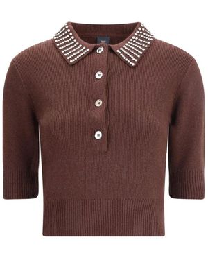 Pinko Round-Neck Knitwear - Marron