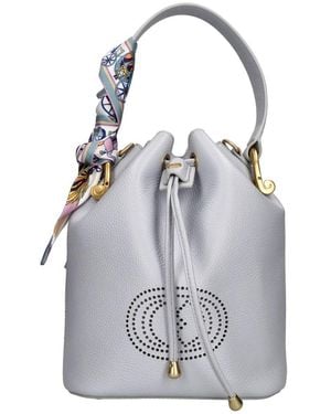 La Carrie Ledertasche Mit Lochmuster - Grau